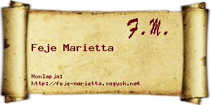 Feje Marietta névjegykártya